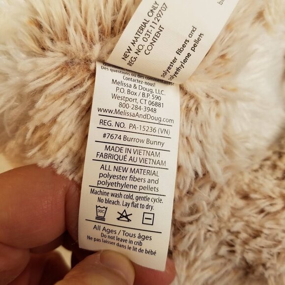 Melissa Doug Plush Bunny Rabbit 10" Lop Ear Stuffed Animal Light Brown All‎ Ages - Picture 8 of 8